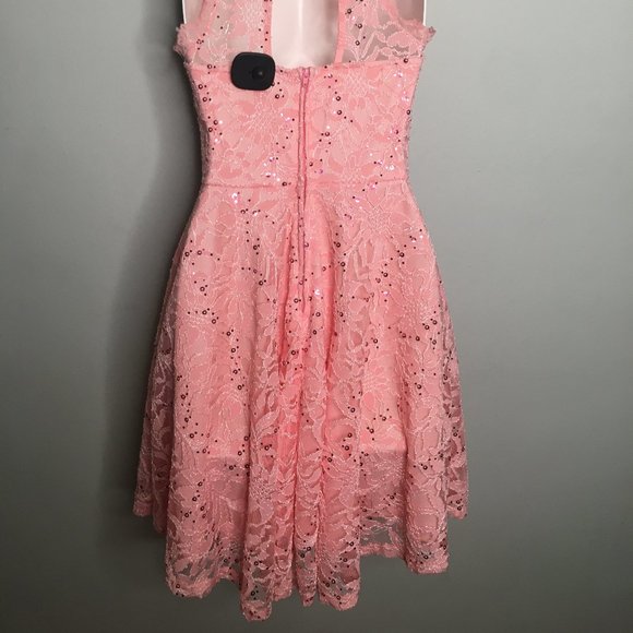 Boutique - Lace Pink Aline Dress - Item#93 - Picture 8 of 10